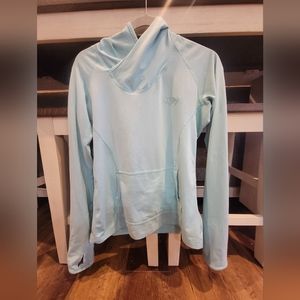 Baby blue North Face running hoodie with thumb holes